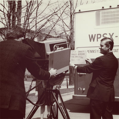 Archival photo of a WPSX television production