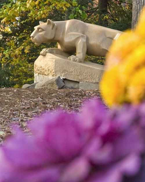 The Lion Shrine -- a popular place for taking photographs.