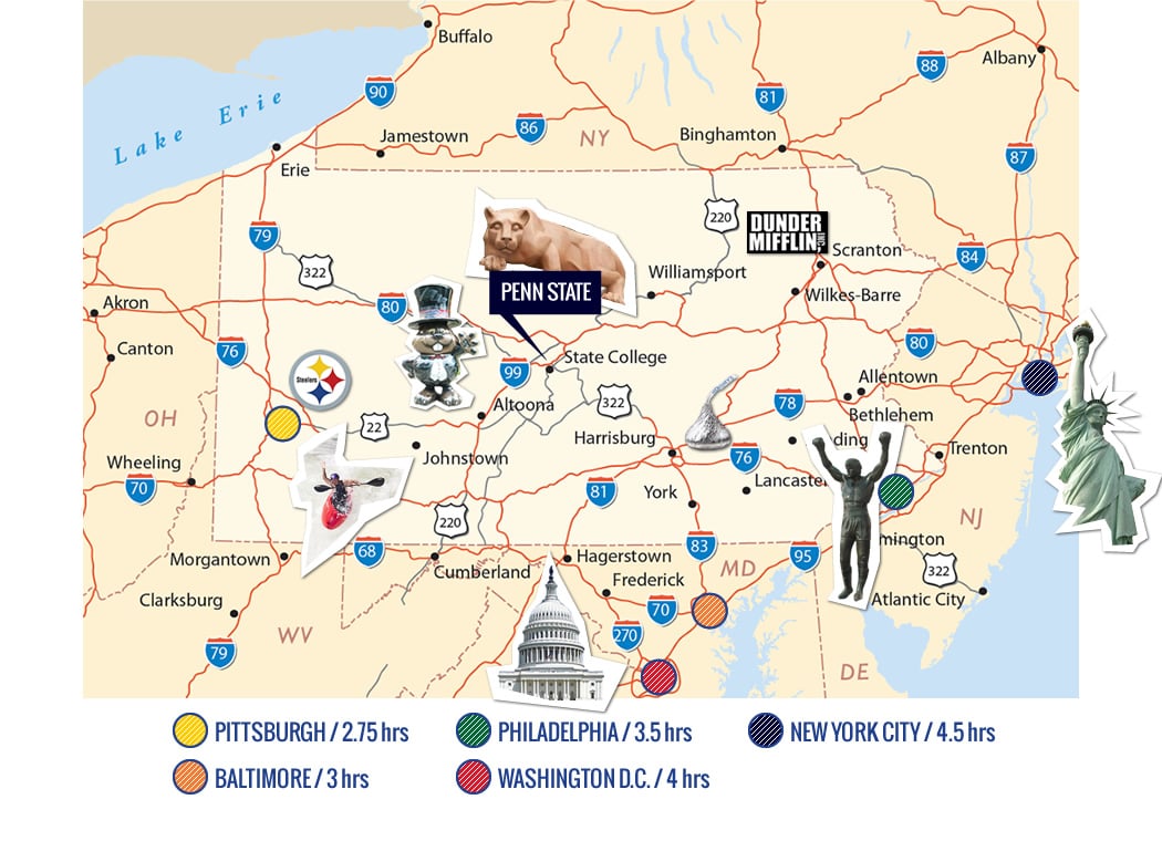 Penn State Location map