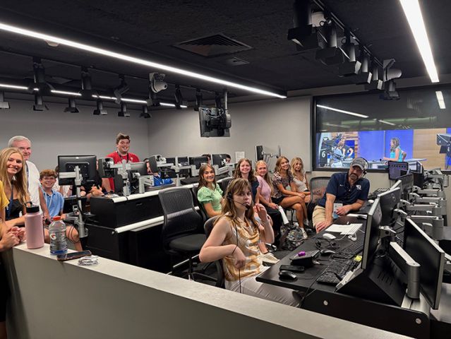 Students in control room.