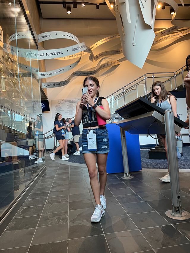 Taking a selfie at the museum.