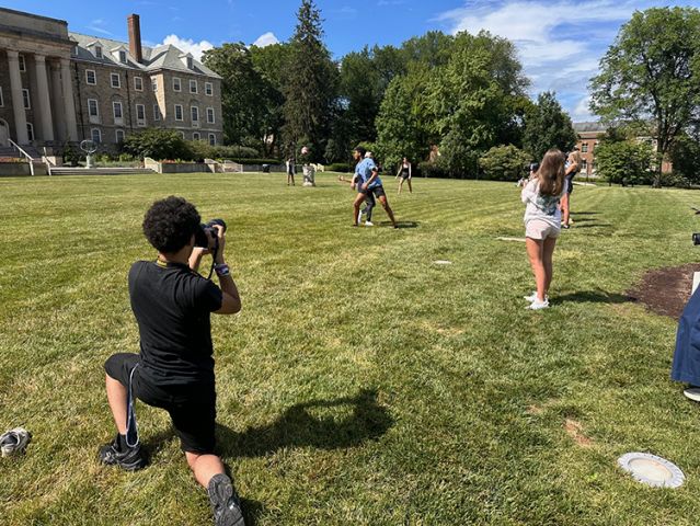 Outdoor shooting at Old Main.