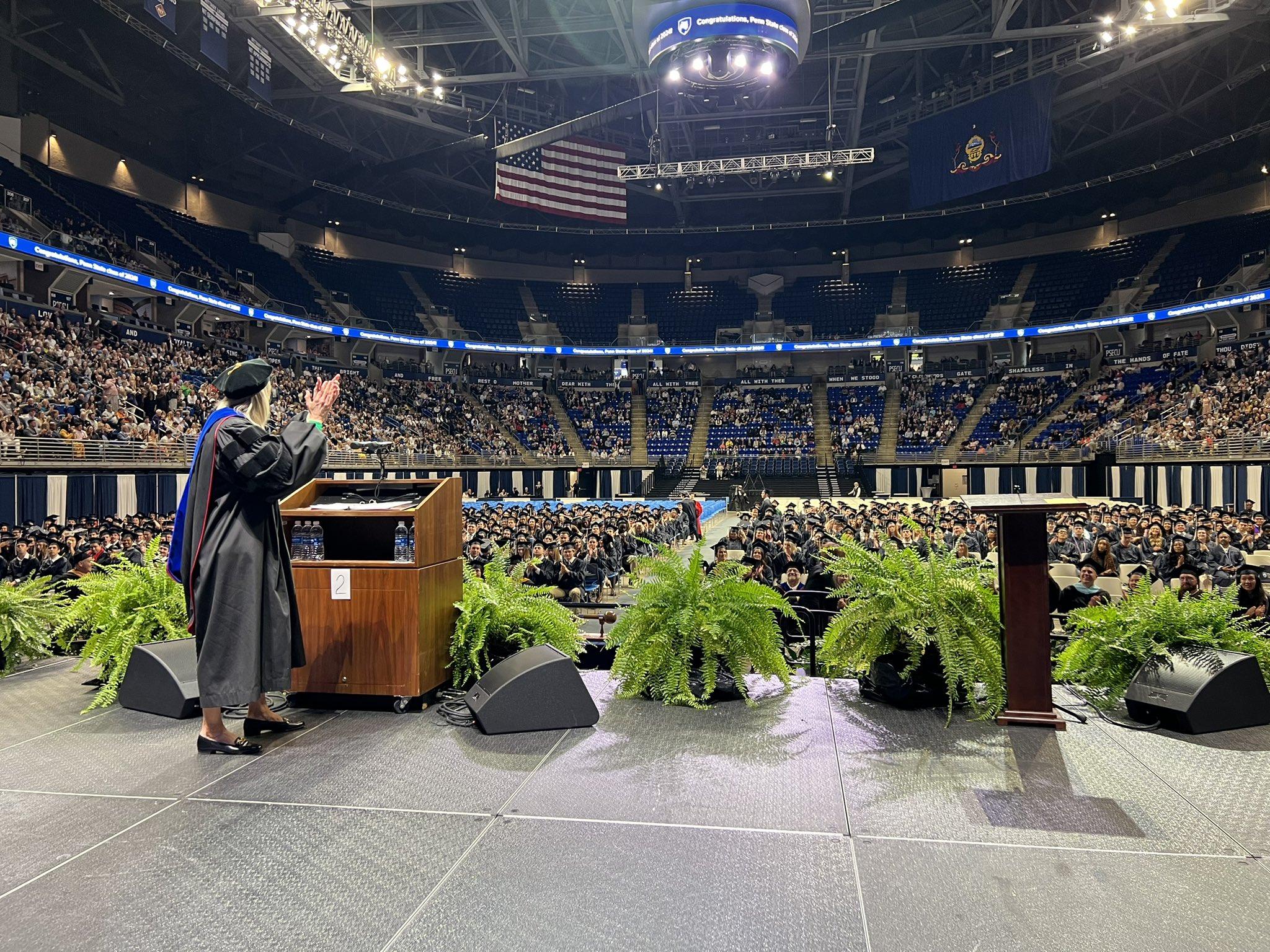 Commencement podium