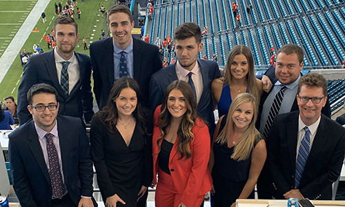 Super Bowl, Through internships and league and media partnerships, Curley Center students are an annual presence a the Super Bowl — including 11 (enough to field an NFL team) in 2023.
