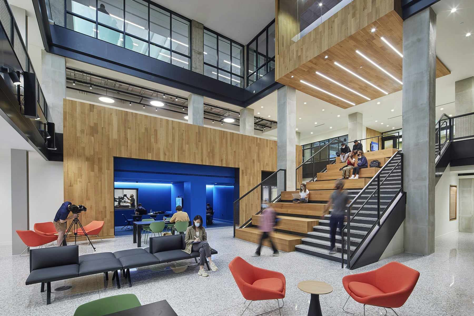 Interior atrium of the Bellisario Media Center