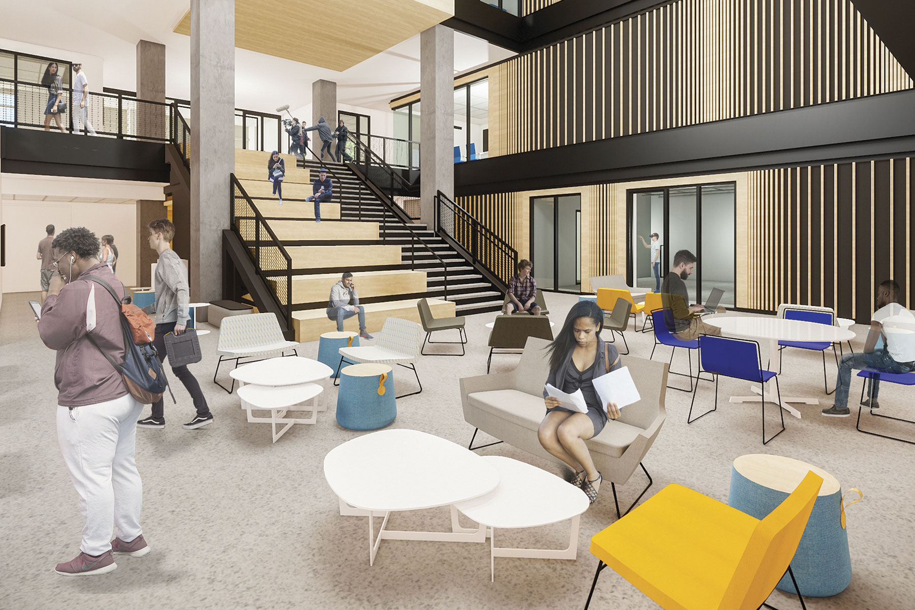 Rendering of the interior of
the Bellisario Media Center
