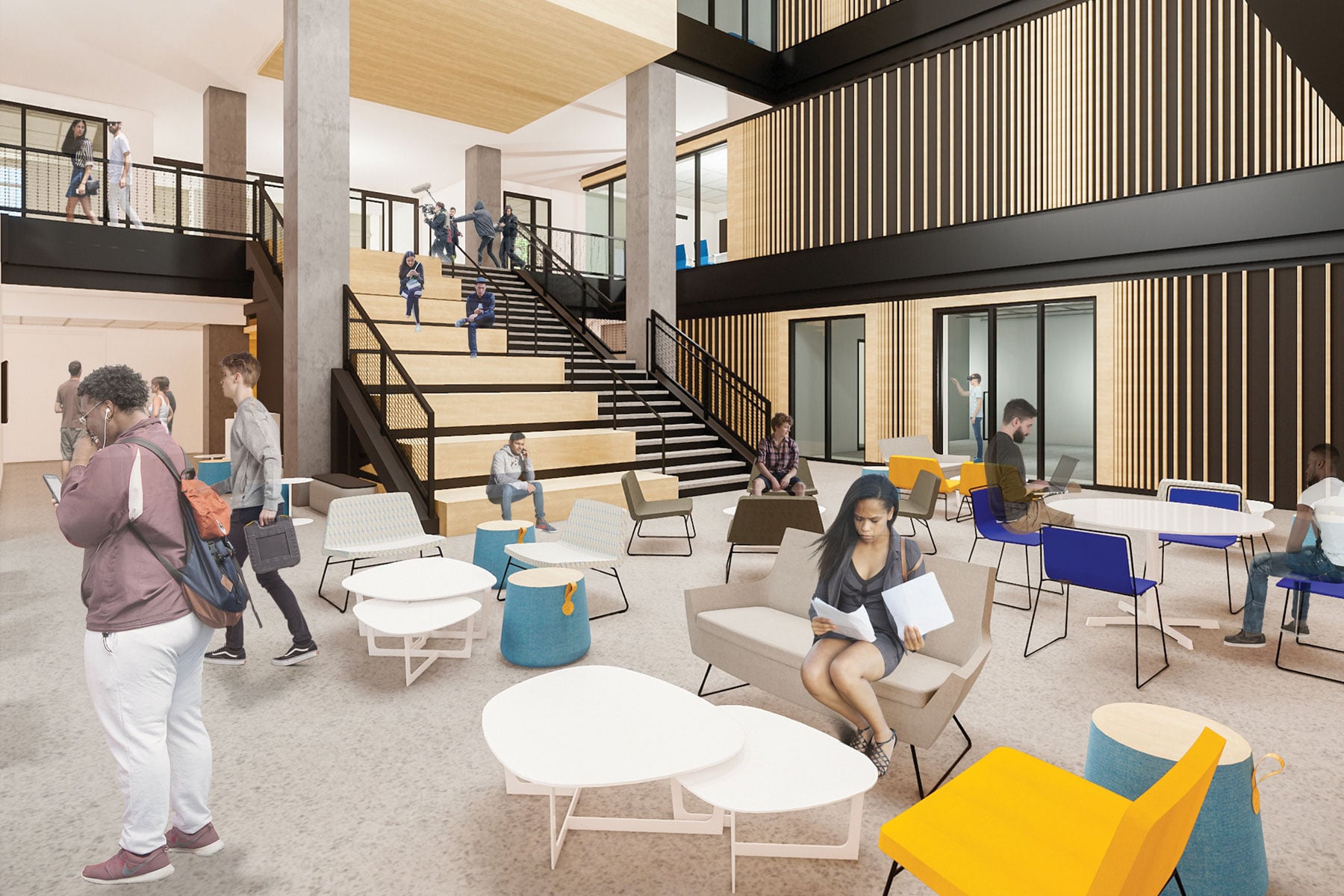 Artist rendering of the interior of the Bellisario Media Center