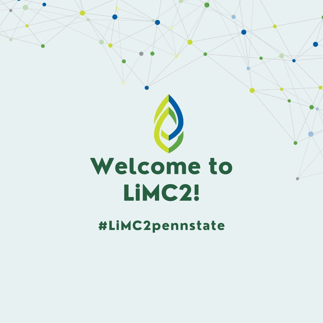Light green background color with accent dots with the words Welcome to LiMC2!