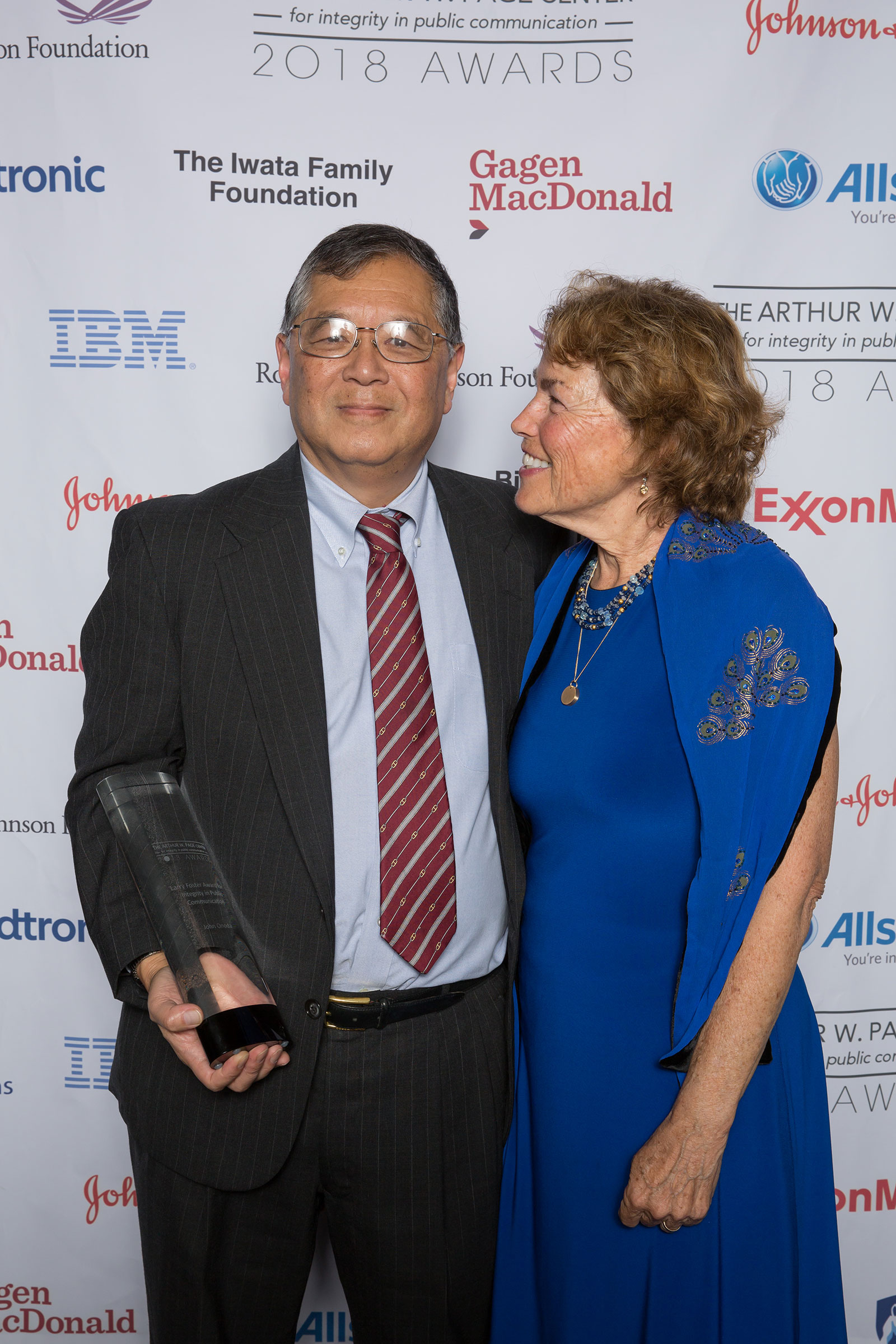 2018 Larry Foster Awards honoree John Onoda and his wife Teresa.