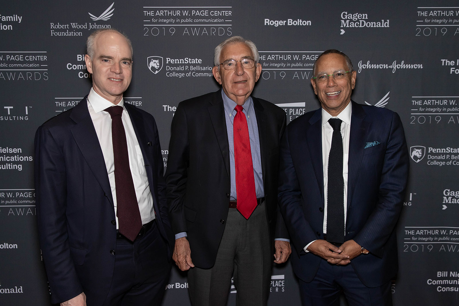 New York Times greats Joe Kahn, Dave Jones and award honoree Dean Baquet (right)