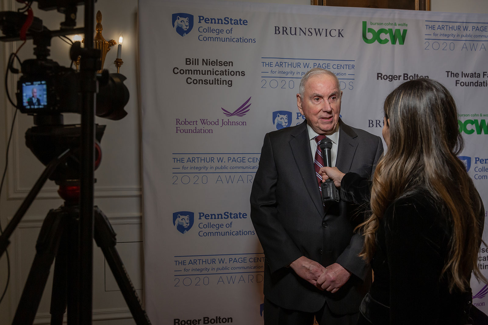  Gene Foreman is interviewed at the 2020 Page Center Awards.