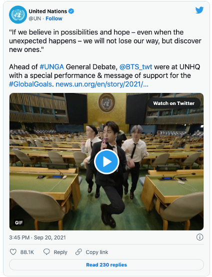 Tweet from UN