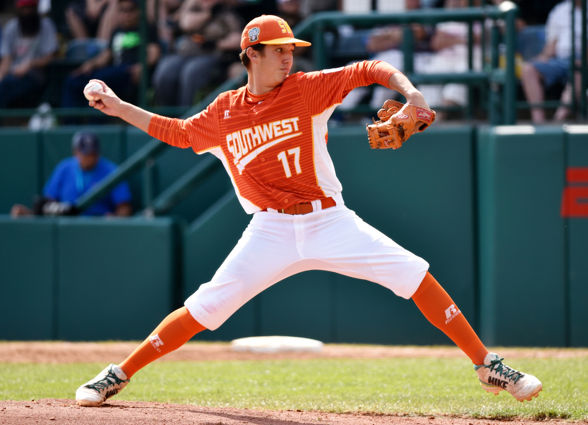 Southwest's Collin Ross pitching.